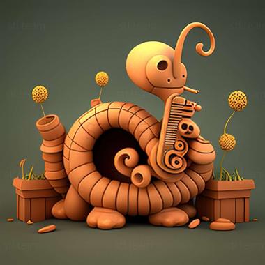 3D model Worm Jazz game (STL)